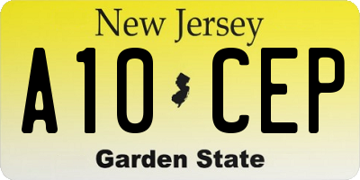 NJ license plate A10CEP