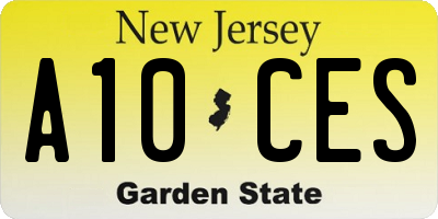 NJ license plate A10CES