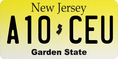 NJ license plate A10CEU