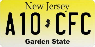 NJ license plate A10CFC