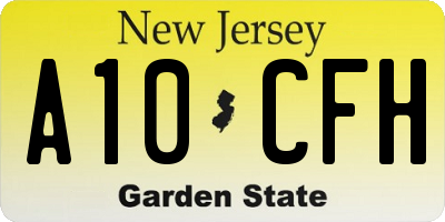 NJ license plate A10CFH