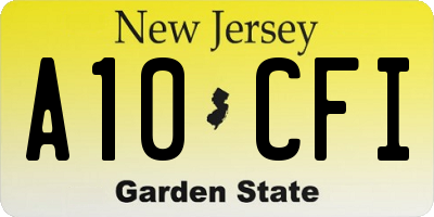 NJ license plate A10CFI