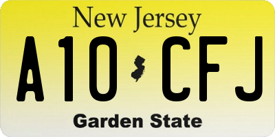 NJ license plate A10CFJ