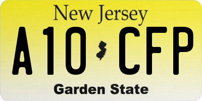 NJ license plate A10CFP