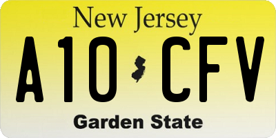 NJ license plate A10CFV