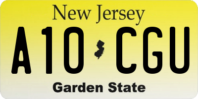 NJ license plate A10CGU