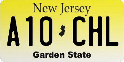 NJ license plate A10CHL