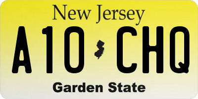 NJ license plate A10CHQ