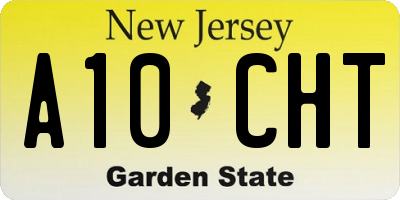 NJ license plate A10CHT