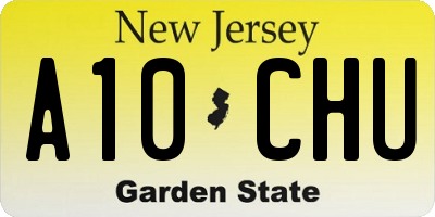 NJ license plate A10CHU