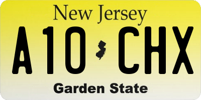 NJ license plate A10CHX