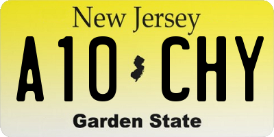 NJ license plate A10CHY