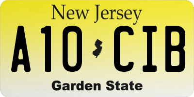 NJ license plate A10CIB