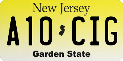 NJ license plate A10CIG