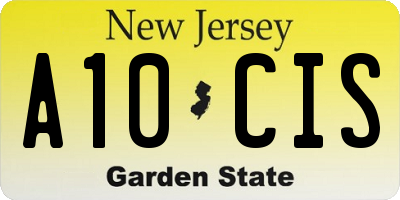 NJ license plate A10CIS