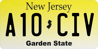 NJ license plate A10CIV