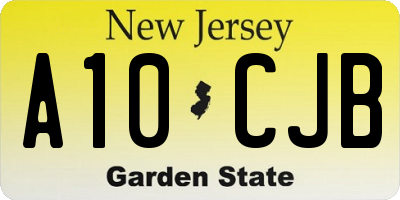 NJ license plate A10CJB