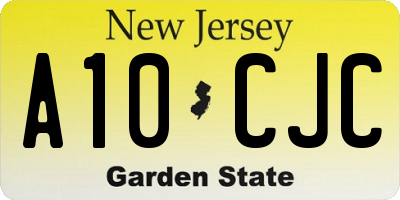 NJ license plate A10CJC