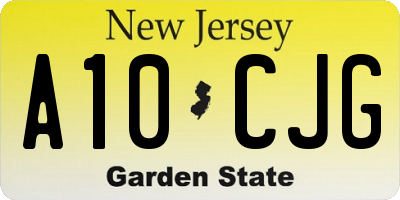 NJ license plate A10CJG