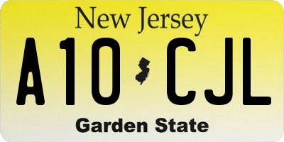 NJ license plate A10CJL