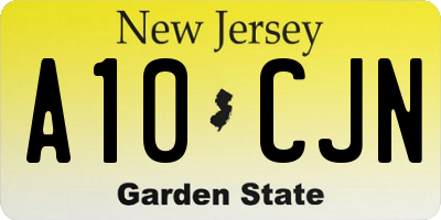 NJ license plate A10CJN