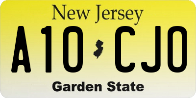 NJ license plate A10CJO