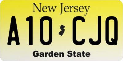 NJ license plate A10CJQ