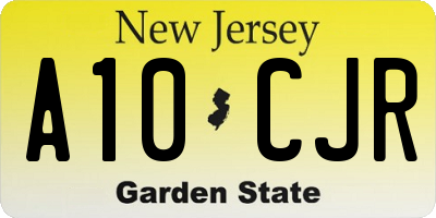 NJ license plate A10CJR