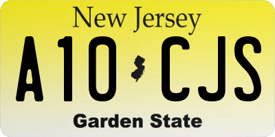 NJ license plate A10CJS