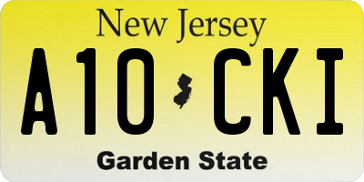 NJ license plate A10CKI