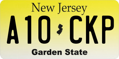 NJ license plate A10CKP