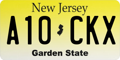 NJ license plate A10CKX