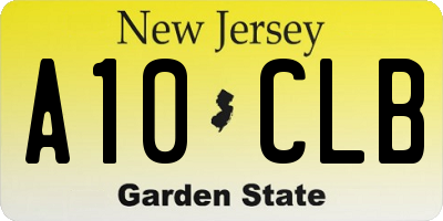 NJ license plate A10CLB