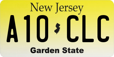 NJ license plate A10CLC