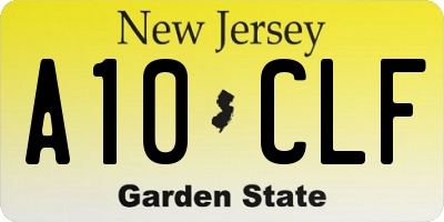 NJ license plate A10CLF