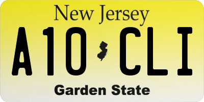 NJ license plate A10CLI