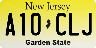 NJ license plate A10CLJ