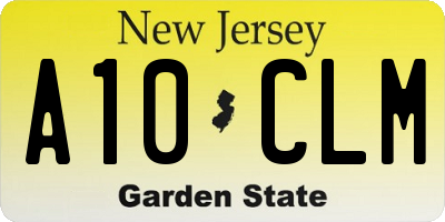 NJ license plate A10CLM