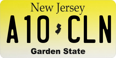 NJ license plate A10CLN