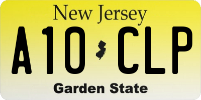 NJ license plate A10CLP