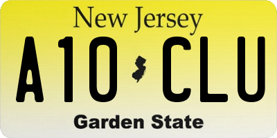 NJ license plate A10CLU