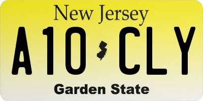 NJ license plate A10CLY