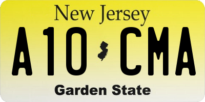 NJ license plate A10CMA