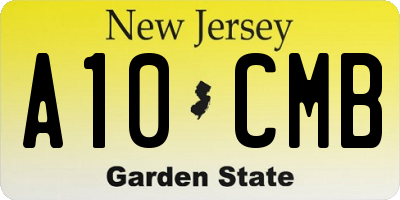 NJ license plate A10CMB