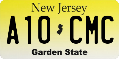 NJ license plate A10CMC