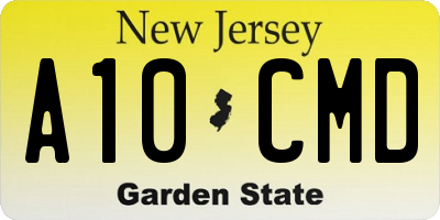 NJ license plate A10CMD