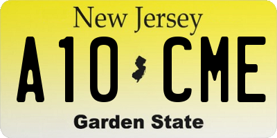 NJ license plate A10CME