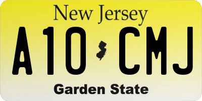 NJ license plate A10CMJ