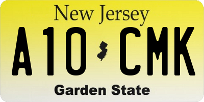 NJ license plate A10CMK