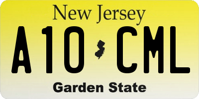 NJ license plate A10CML